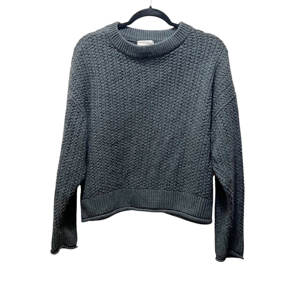 Universal Thread Chunky Knit Sweater Gray Knit Long Sleeve Pullover Size M